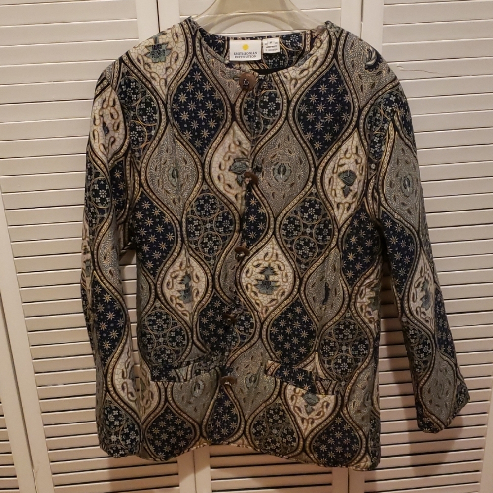 EUC Smithsonian Institution hand quilted coat M